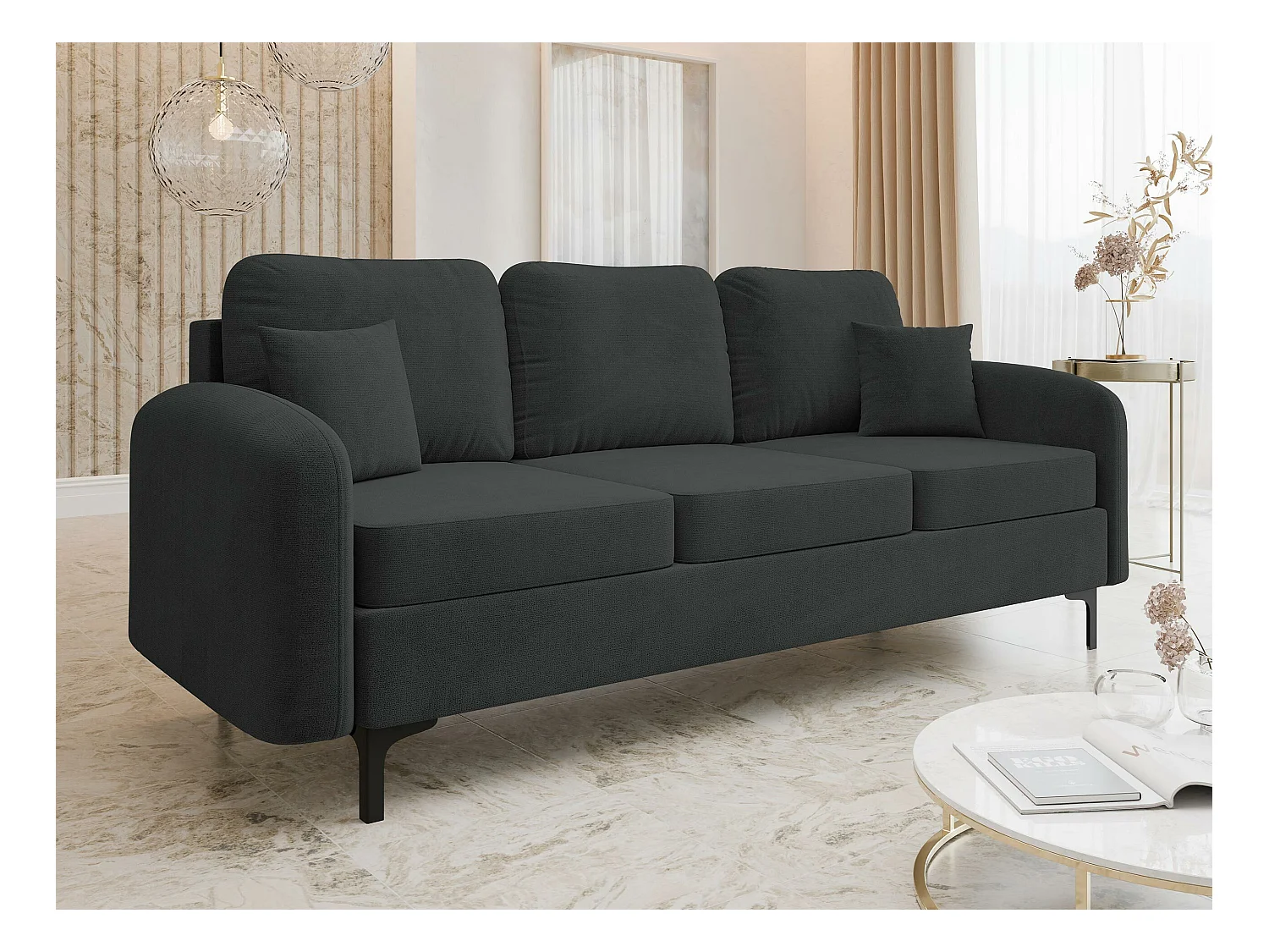 Canapé convertible Torlua 102, Boîte de literie, 96x228x94cm