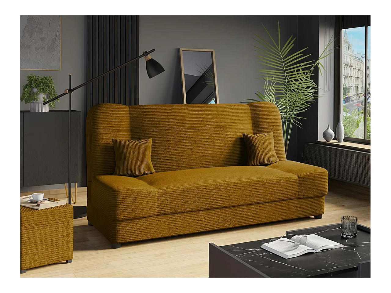 Canapé convertible Comfivo 136, Boîte de literie, 86x195x87cm