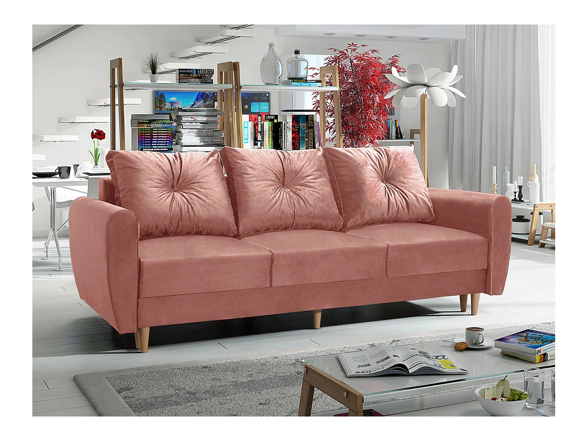 Sofá-cama Muncie 102, Caixa para roupa de cama, 95x235x92cm