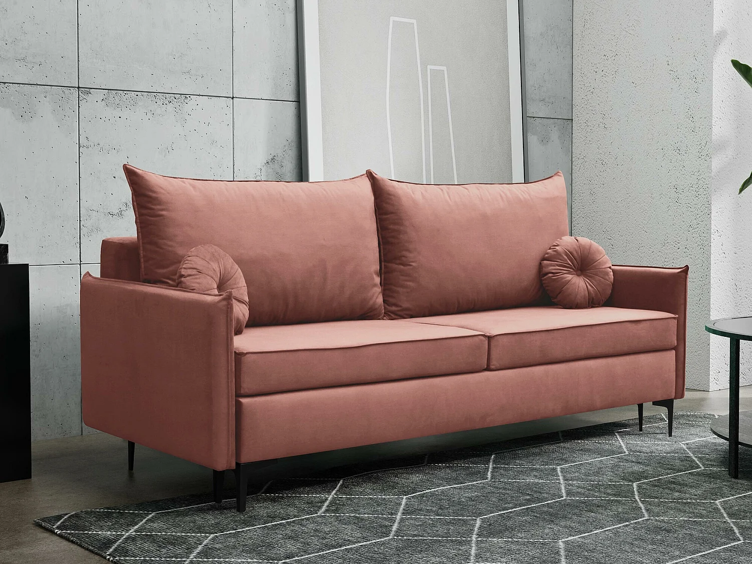 Canapé convertible Clovis 103, Boîte de literie, 101x216x96cm