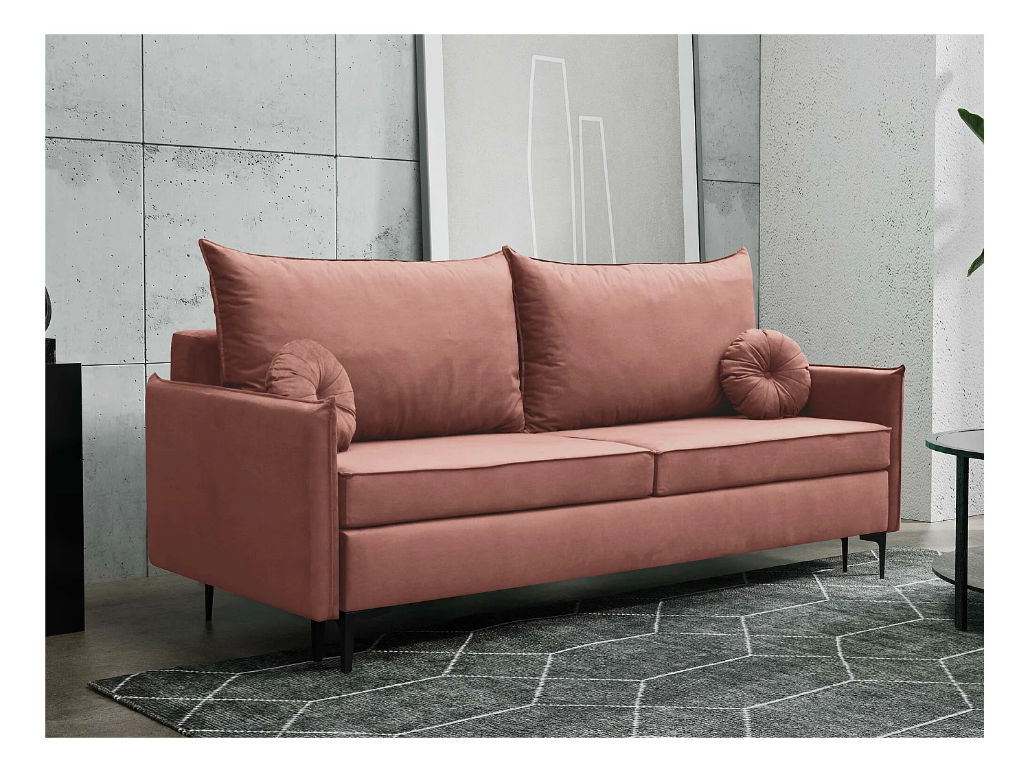 Canapé convertible Clovis 103, Boîte de literie, 101x216x96cm