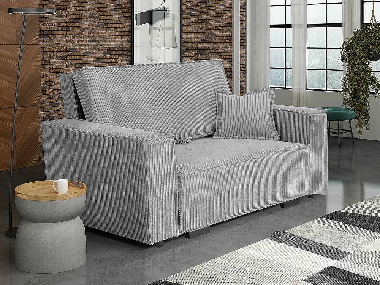 Canapé convertible Columbus 181, Disponible, 85x152x98cm, Mobilier déjà assemblé