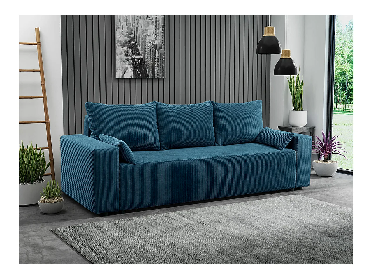 Canapé convertible Clovis 104, Boîte de literie, 90x250x94cm