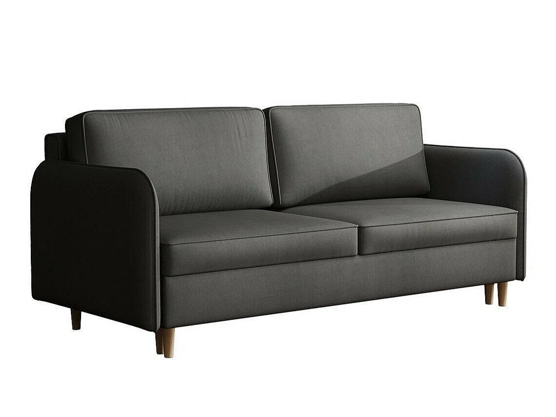 Canapé convertible 3 places en tissu gris COLUMBUS 95x209x100 cm