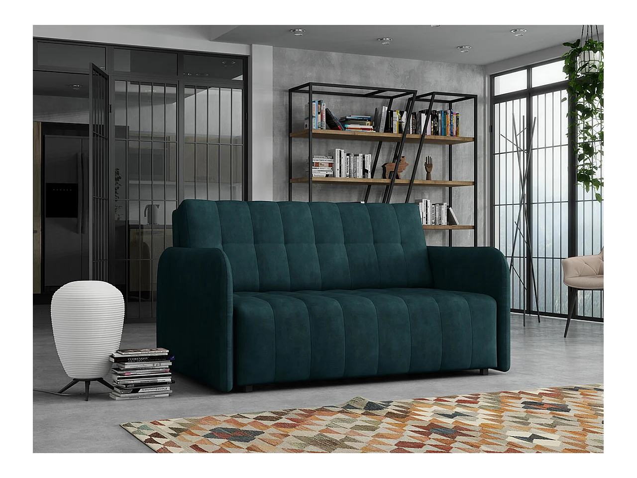 Canapé convertible Columbus 178, Boîte de literie, 85x145x98cm, Mobilier déjà assemblé