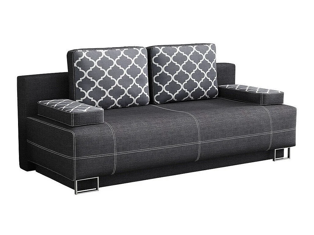 Canapé convertible 4 places en tissu gris COLUMBUS 90x200x90 cm