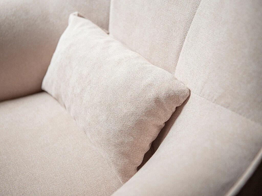 Sillón Comfivo 204, De color marrón claro, 106x80x95cm, Tapiz, Patas: Madera