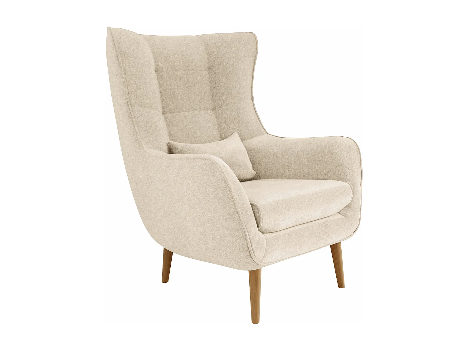 Fauteuil Comfivo 204, Brun clair, 106x80x95cm, Tissu, Pieds: Bois