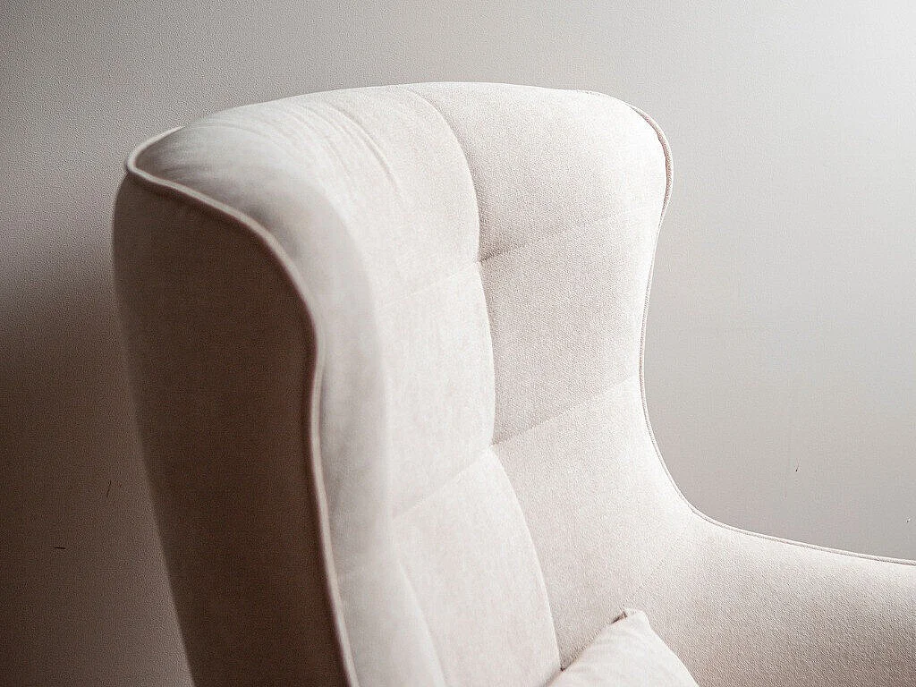 Fauteuil Comfivo 204, Brun clair, 106x80x95cm, Tissu, Pieds: Bois