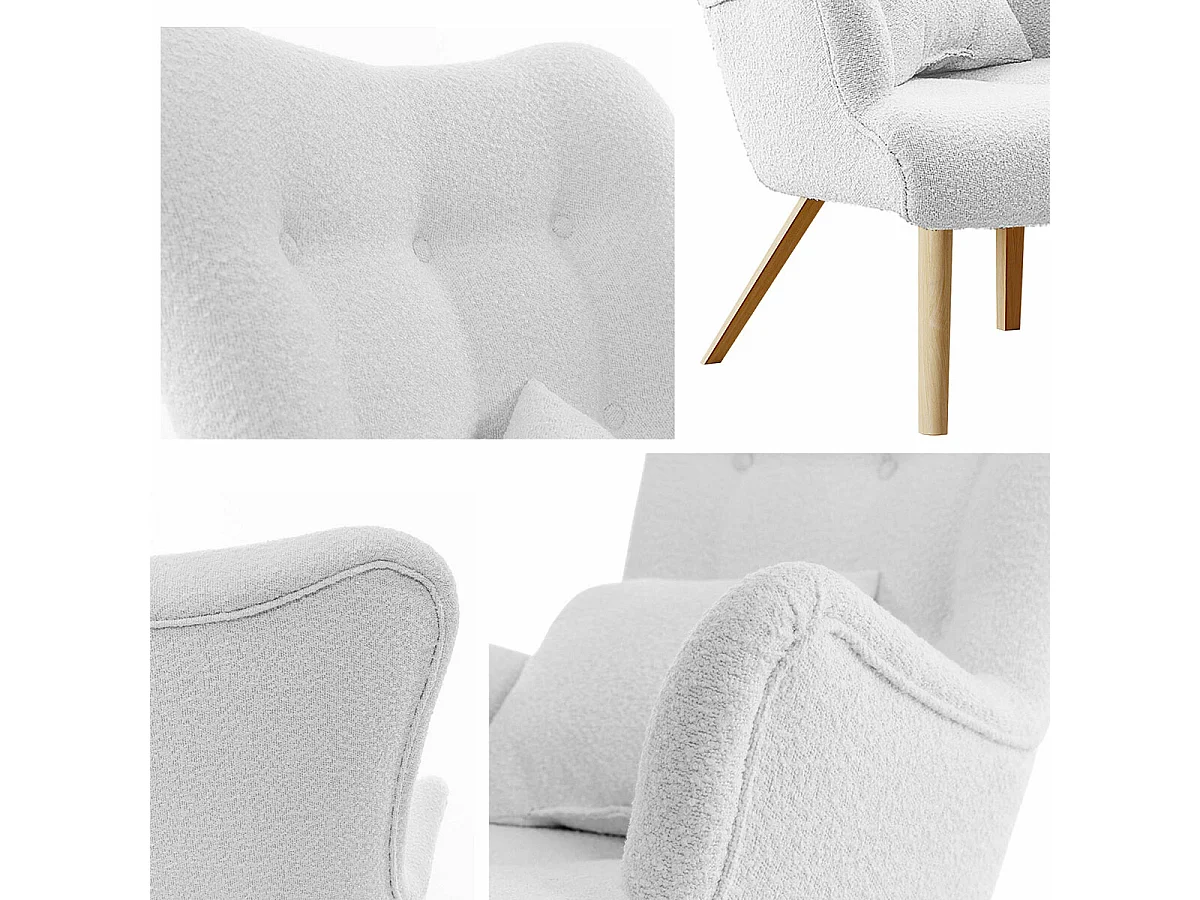 Sillón Clovis 102, Rosa, 100x76x90cm, Tapiz, Patas: Madera