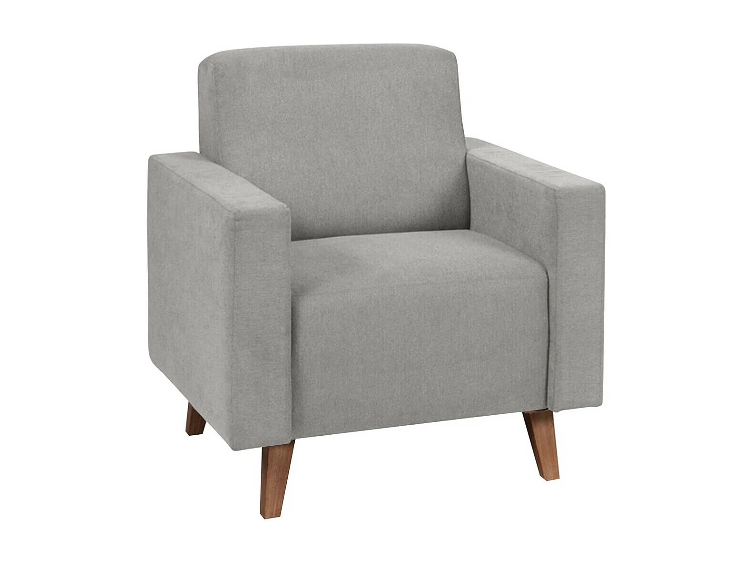 Fauteuil Delbene 102, Gris, 80x75x75cm, Tissu, Pieds: Plastique