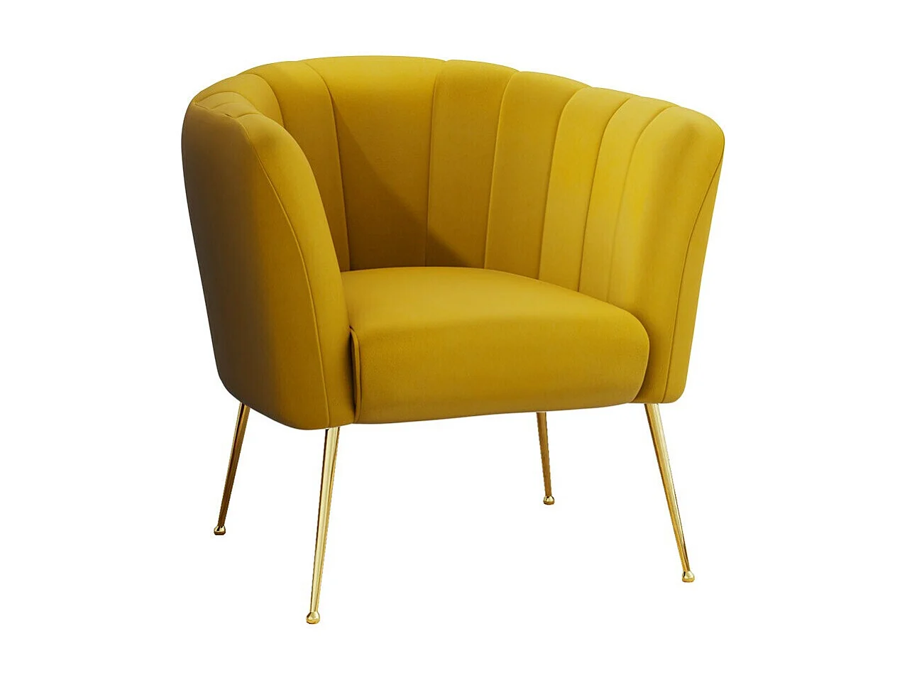 Sillón Orem 112, Amarillo, 83x85x82cm, Tapiz, Patas: Metal