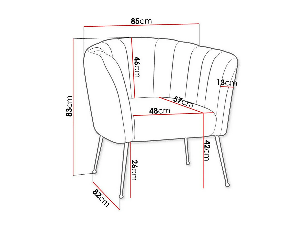 Sillón Orem 112, Amarillo, 83x85x82cm, Tapiz, Patas: Metal