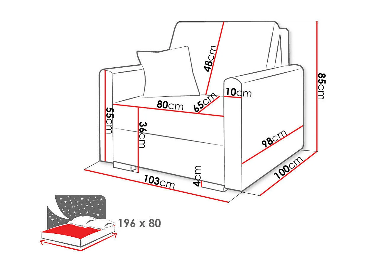 Poltrona Columbus 207, Azul, Tecido, 9x10x10cm