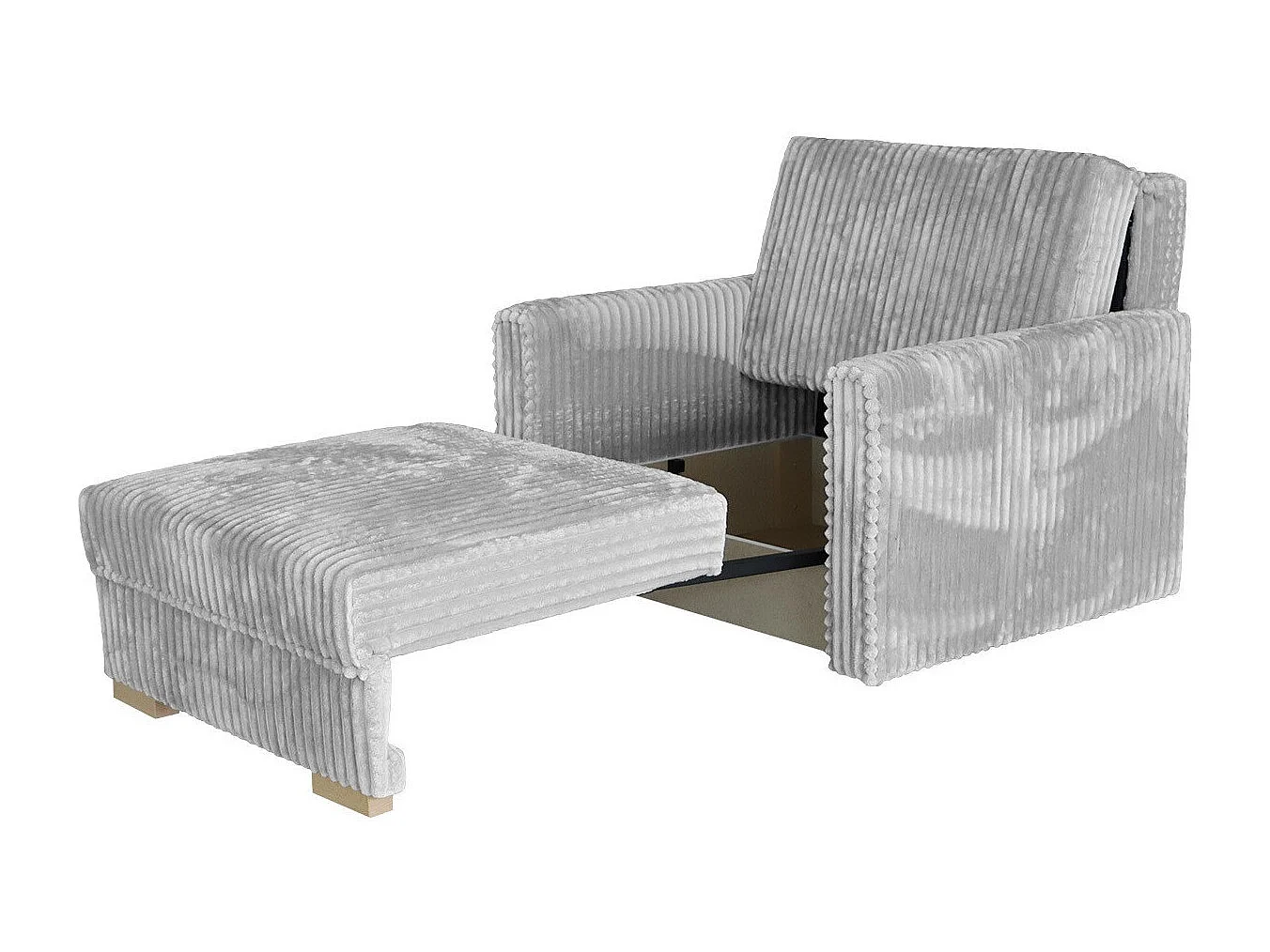 Fauteuil Columbus 207, Bleu, 85x103x100cm, Tissu, Pieds: Bois, Mobilier déjà assemblé