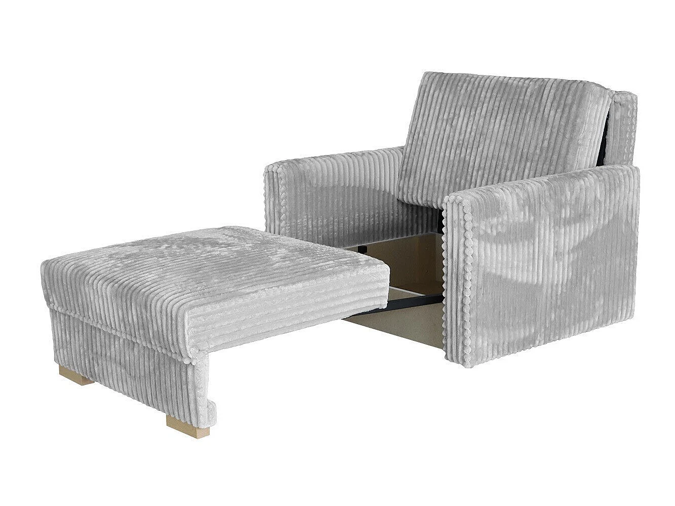 Fauteuil Columbus 207, Bleu, 85x103x100cm, Tissu, Pieds: Bois, Mobilier déjà assemblé
