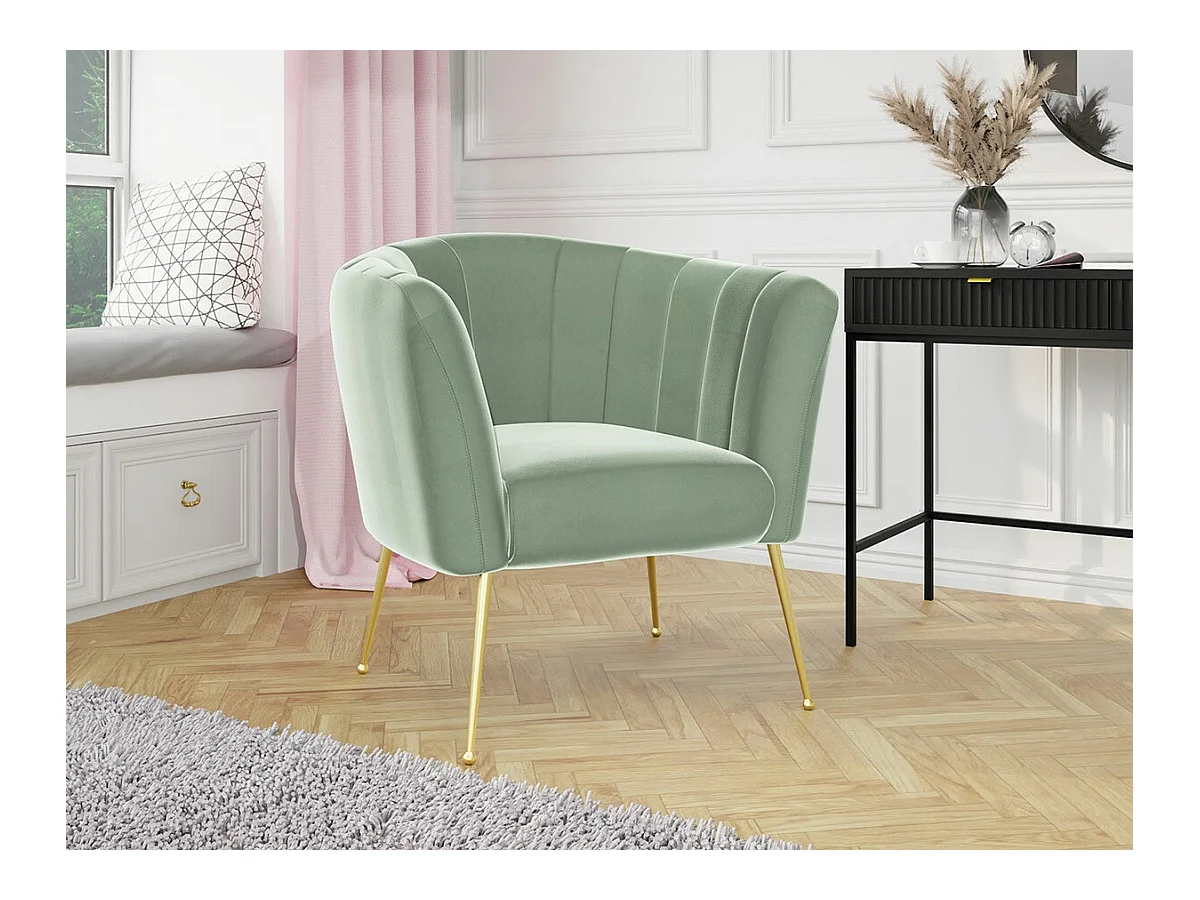 Poltrona Orem 112, Turchese, 83x85x82cm, Arazzo, Gambe: Metallo