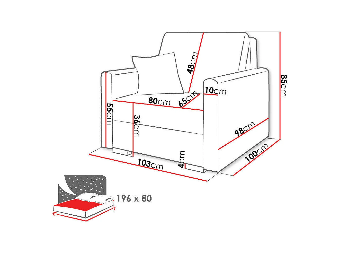 Sillón Columbus 207, De color marrón claro, 85x103x100cm, Tapiz, Patas: Madera