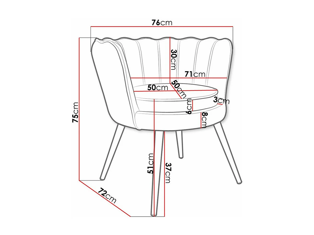 Sillón Comfivo 319, Verde, 75x76x72cm, Tapiz, Patas: Metal