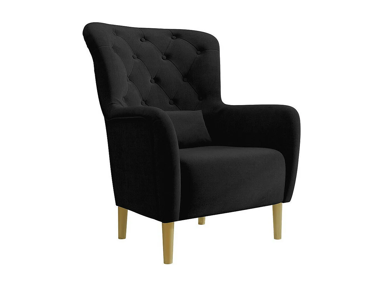 Sillón Orem 113, Negro, 105x82x89cm, Tapiz, Patas: Madera