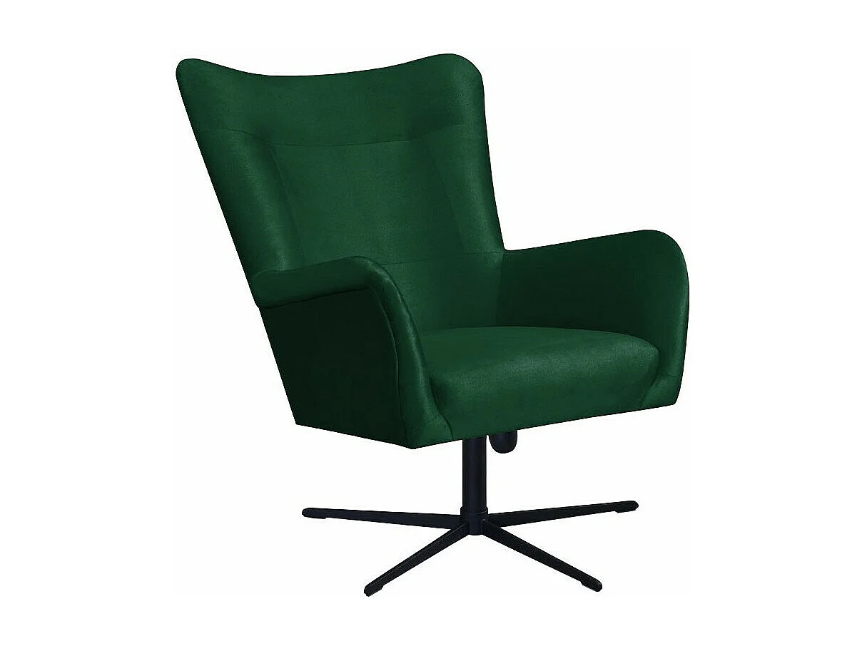 Fauteuil Marana 100, Vert, 95x75x83cm, Tapisserie, Pieds: Métal