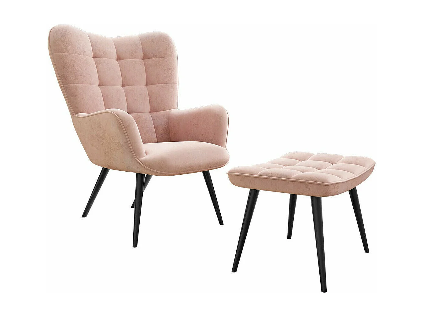 Fauteuil Comfivo 320, Rose, 96x78x73cm, Tissu, Pieds: Métal