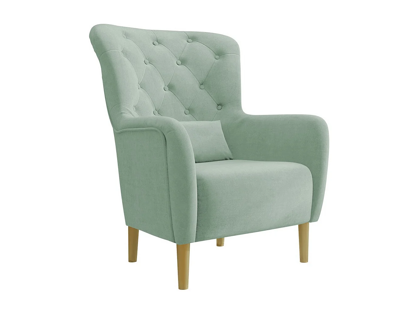 Fauteuil Orem 113, Turquoise, 105x82x89cm, Tapisserie, Pieds: Bois