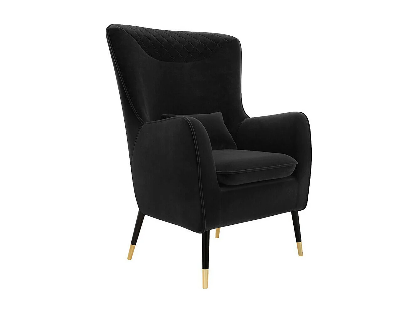 Fauteuil Orem 114, Noir, 103x79x87cm, Tapisserie, Pieds: Métal