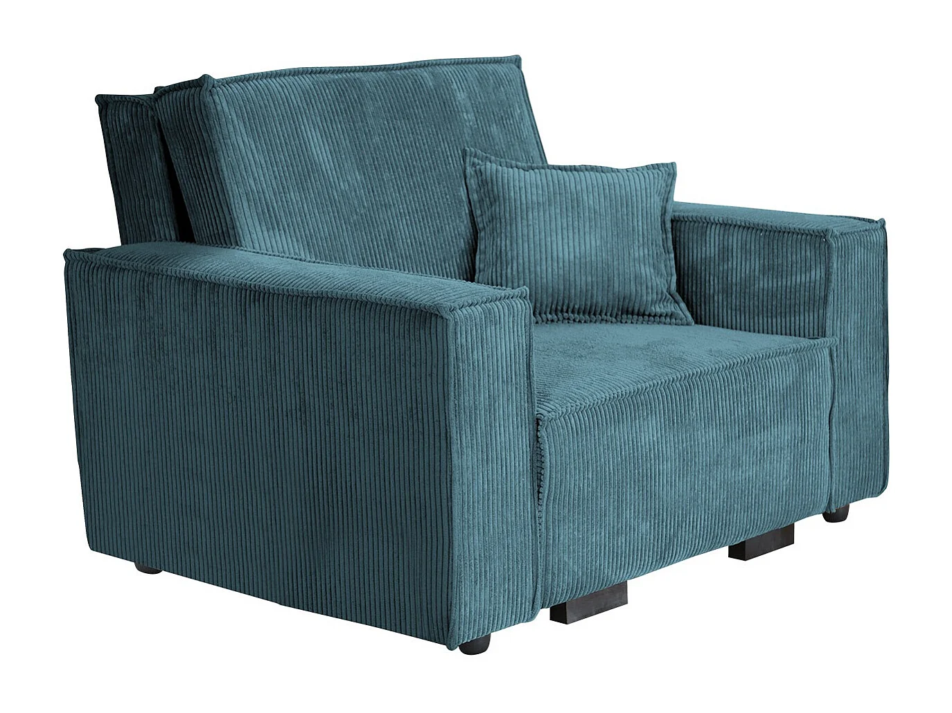 Fauteuil Columbus 180, Turquoise, 85x123x98cm, Tissu, Pieds: Bois, Mobilier déjà assemblé
