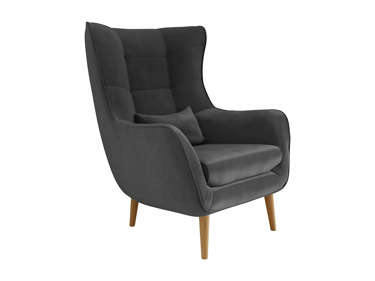 Fauteuil Comfivo 204, Gris, 106x80x95cm, Tapisserie, Pieds: Bois