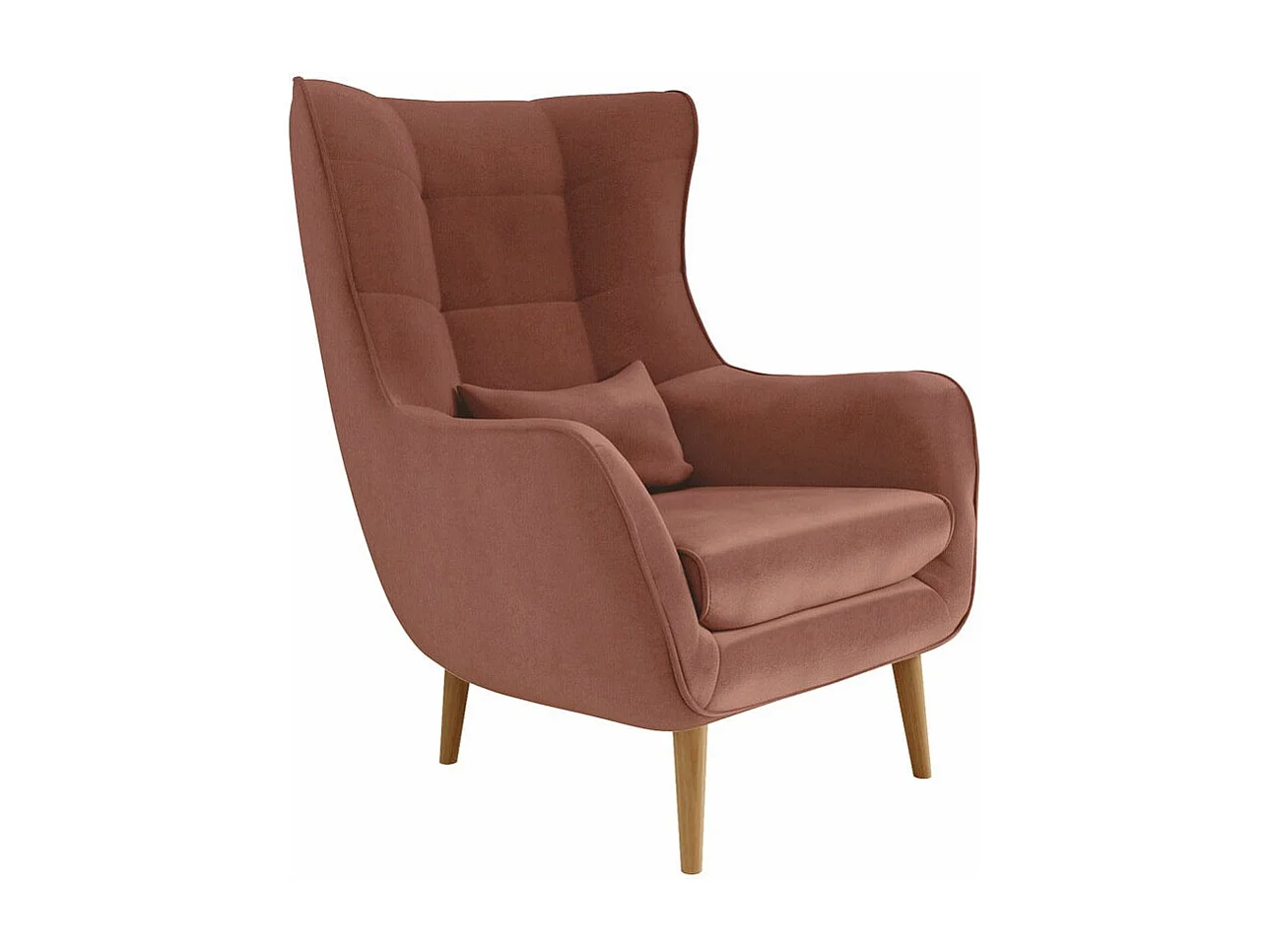 Fauteuil Comfivo 204, Rose, 106x80x95cm, Tapisserie, Pieds: Bois