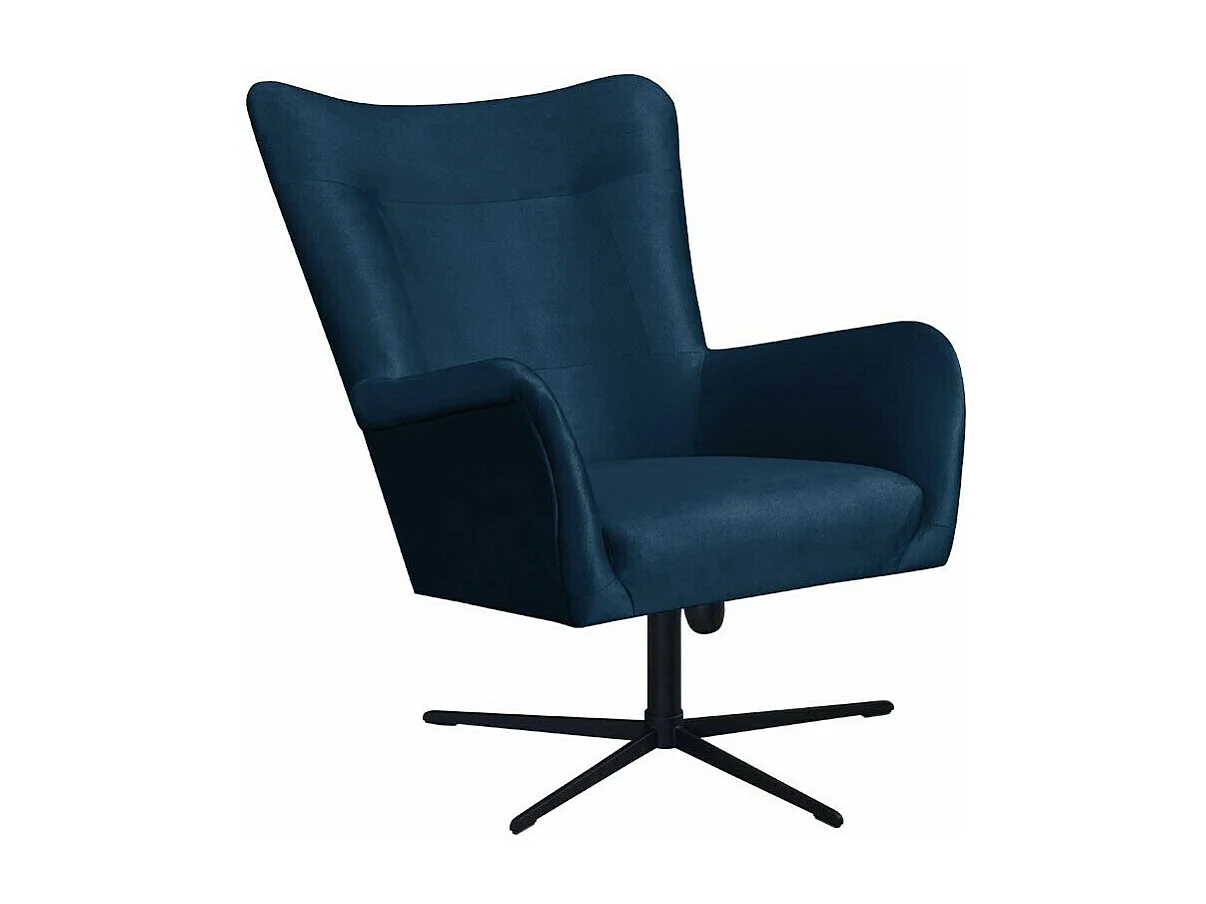 Fauteuil Marana 100, Bleu, 95x75x83cm, Tapisserie, Pieds: Métal