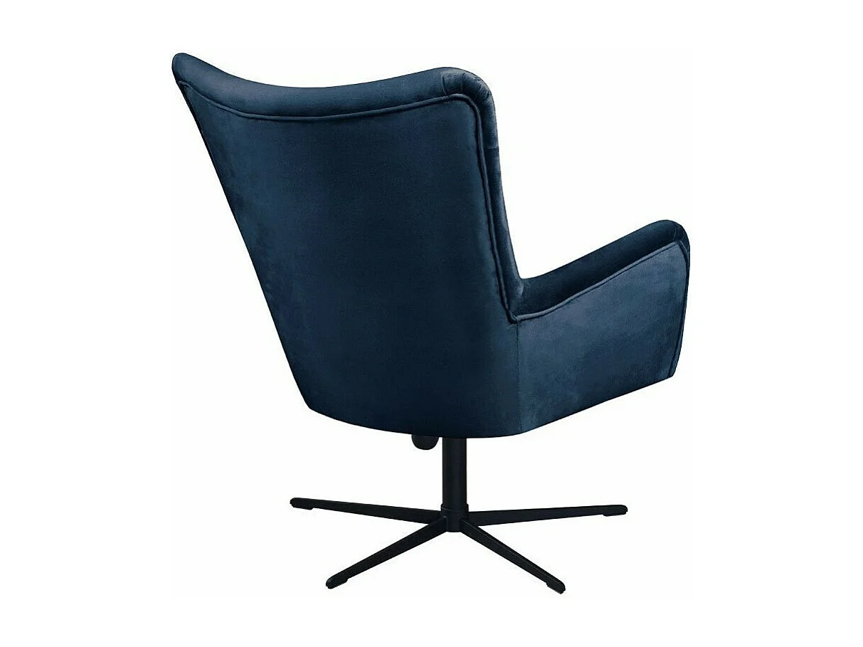 Fauteuil Marana 100, Bleu, 95x75x83cm, Tapisserie, Pieds: Métal