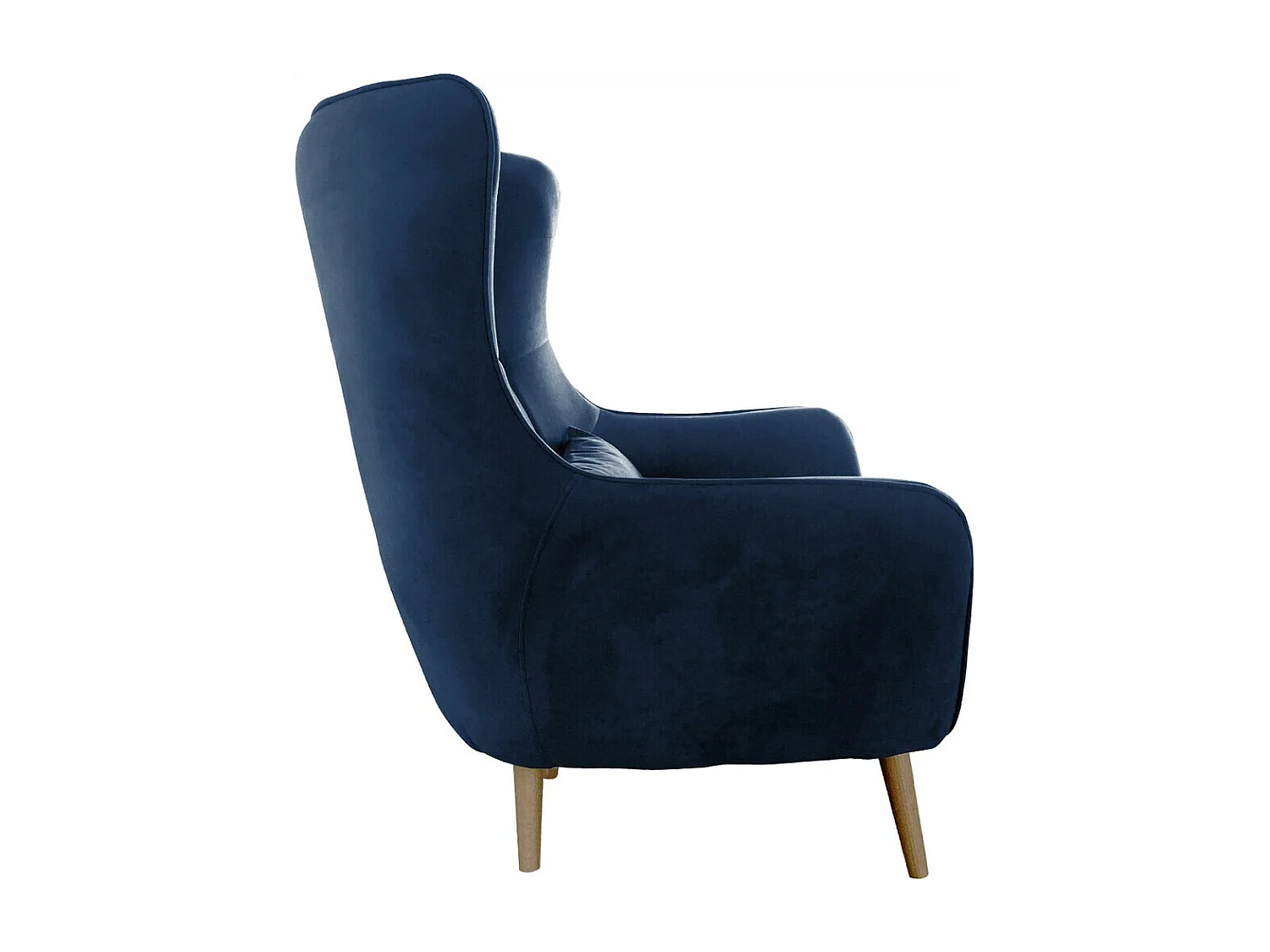 Fauteuil Comfivo 204, Bleu, 106x80x95cm, Tapisserie, Pieds: Bois