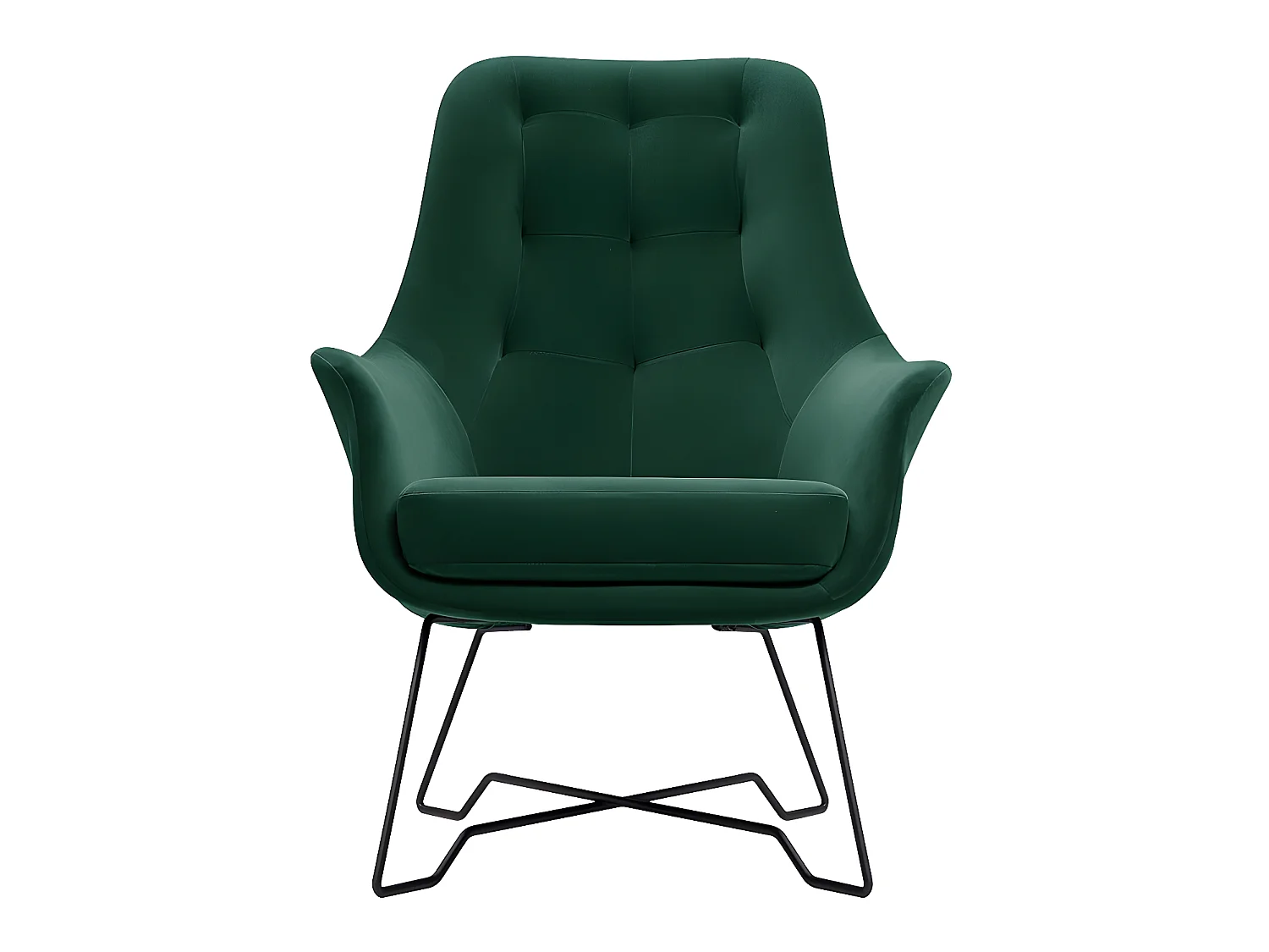 Fauteuil Kingston 135, Vert, 102x73x83cm, Tissu, Pieds: Métal