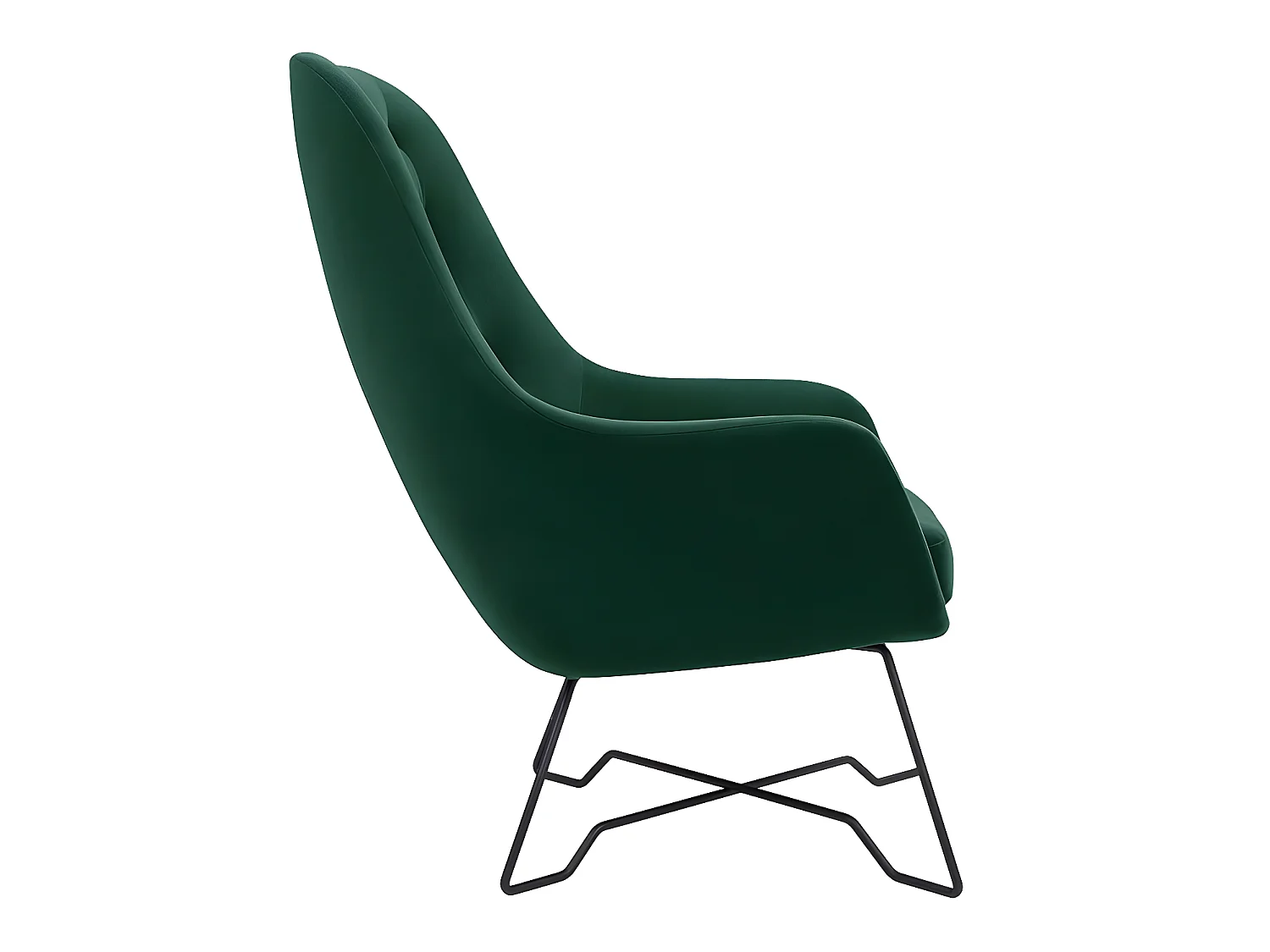 Fauteuil Kingston 135, Vert, 102x73x83cm, Tissu, Pieds: Métal