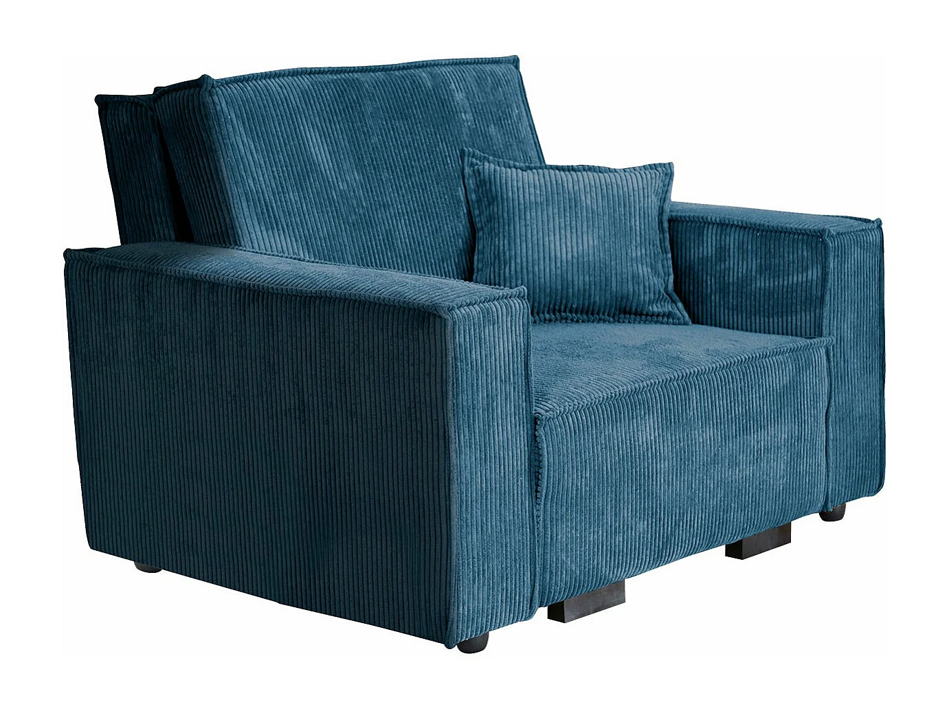 Fauteuil Columbus 180, Turquoise, 85x123x98cm, Tissu, Pieds: Bois, Mobilier déjà assemblé