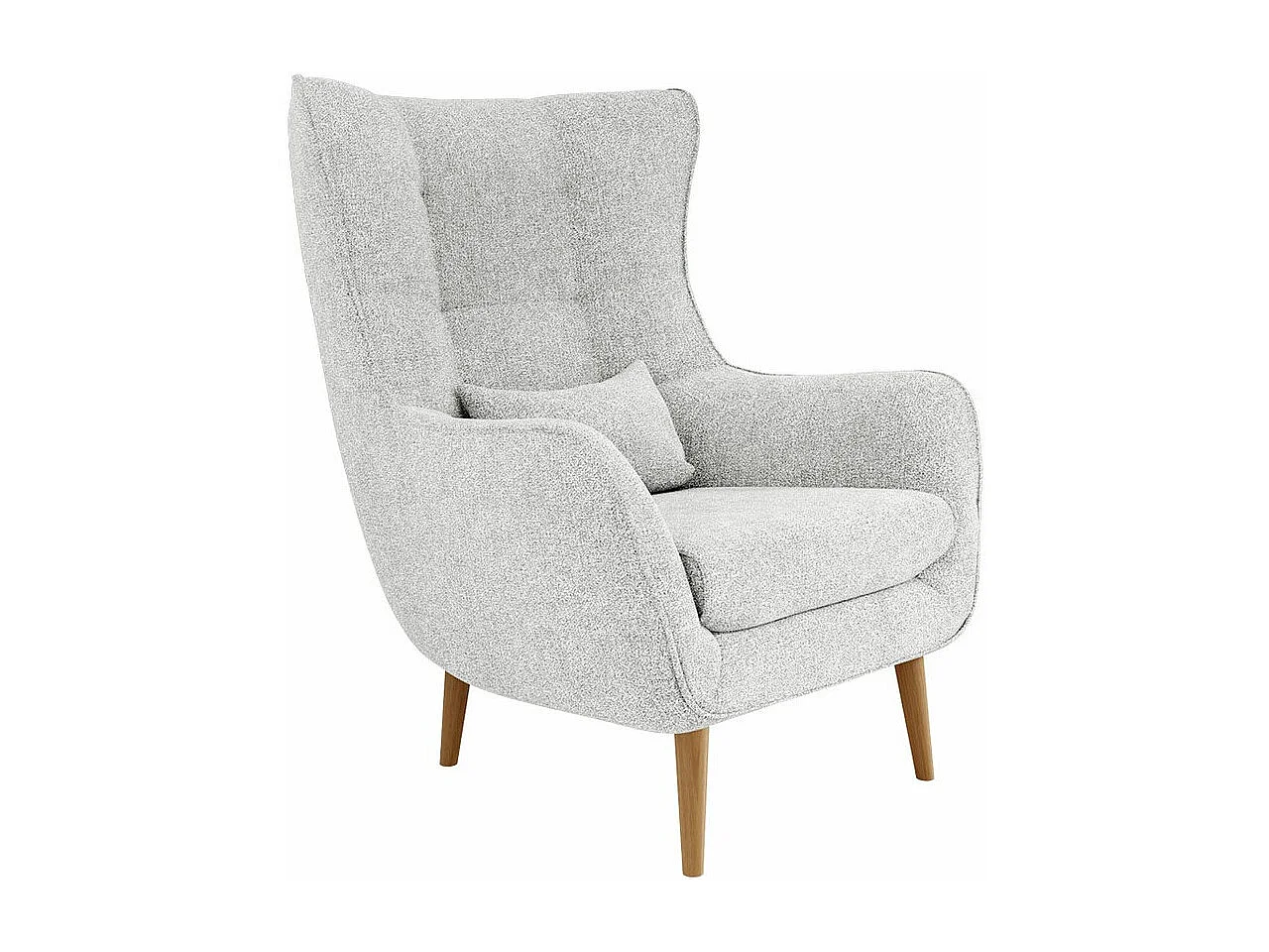 Fauteuil Comfivo 204, Gris, 106x80x95cm, Tapisserie, Pieds: Bois