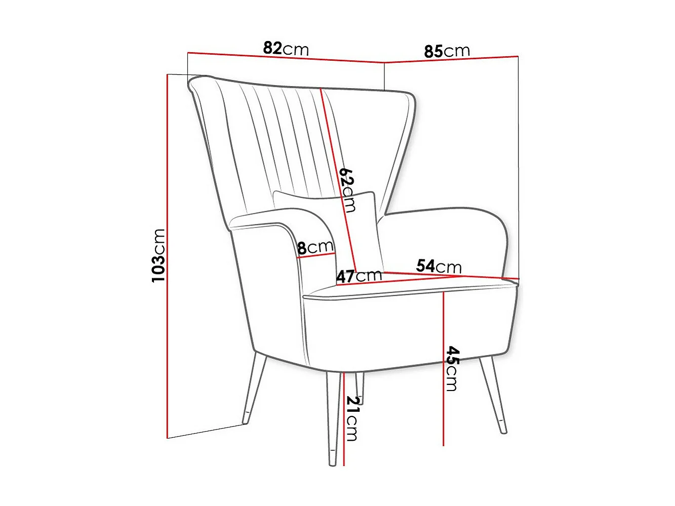 Poltrona Orem 111, Nocciola, 103x82x85cm, Arazzo, Gambe: Metallo
