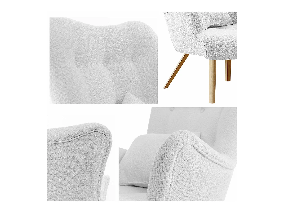 Fauteuil Clovis 102, Turquoise, 100x76x90cm, Tapisserie, Pieds: Bois