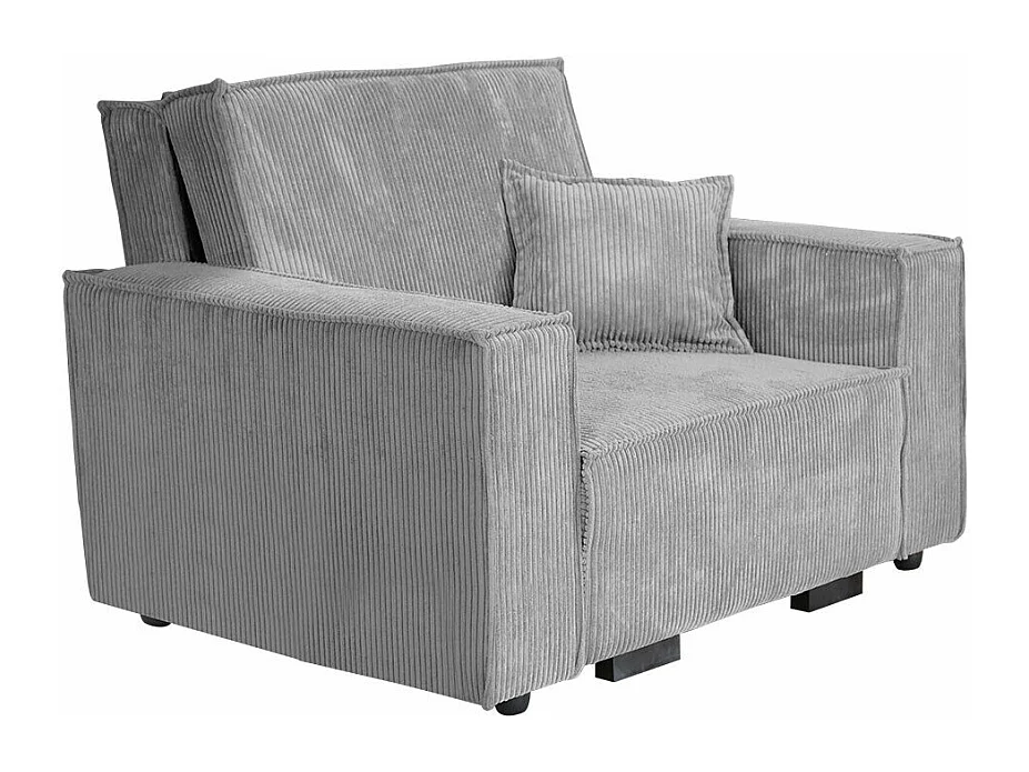 Poltrona Columbus 180, Grigio, 85x123x98cm, Arazzo, Gambe: Legno, Mobile già assemblato