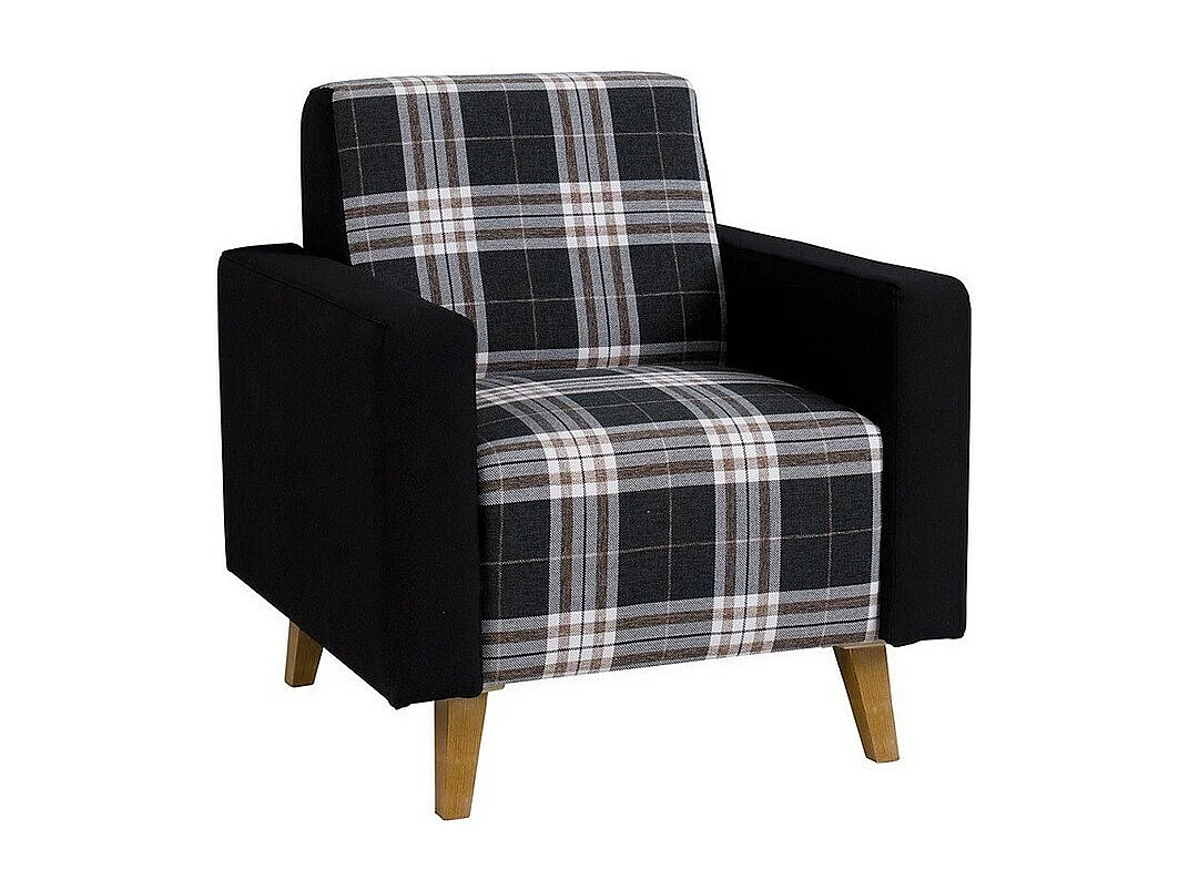 Sillón Etrmoru 139, Negro, 80x75x75cm, Tapiz, Patas: Plástico