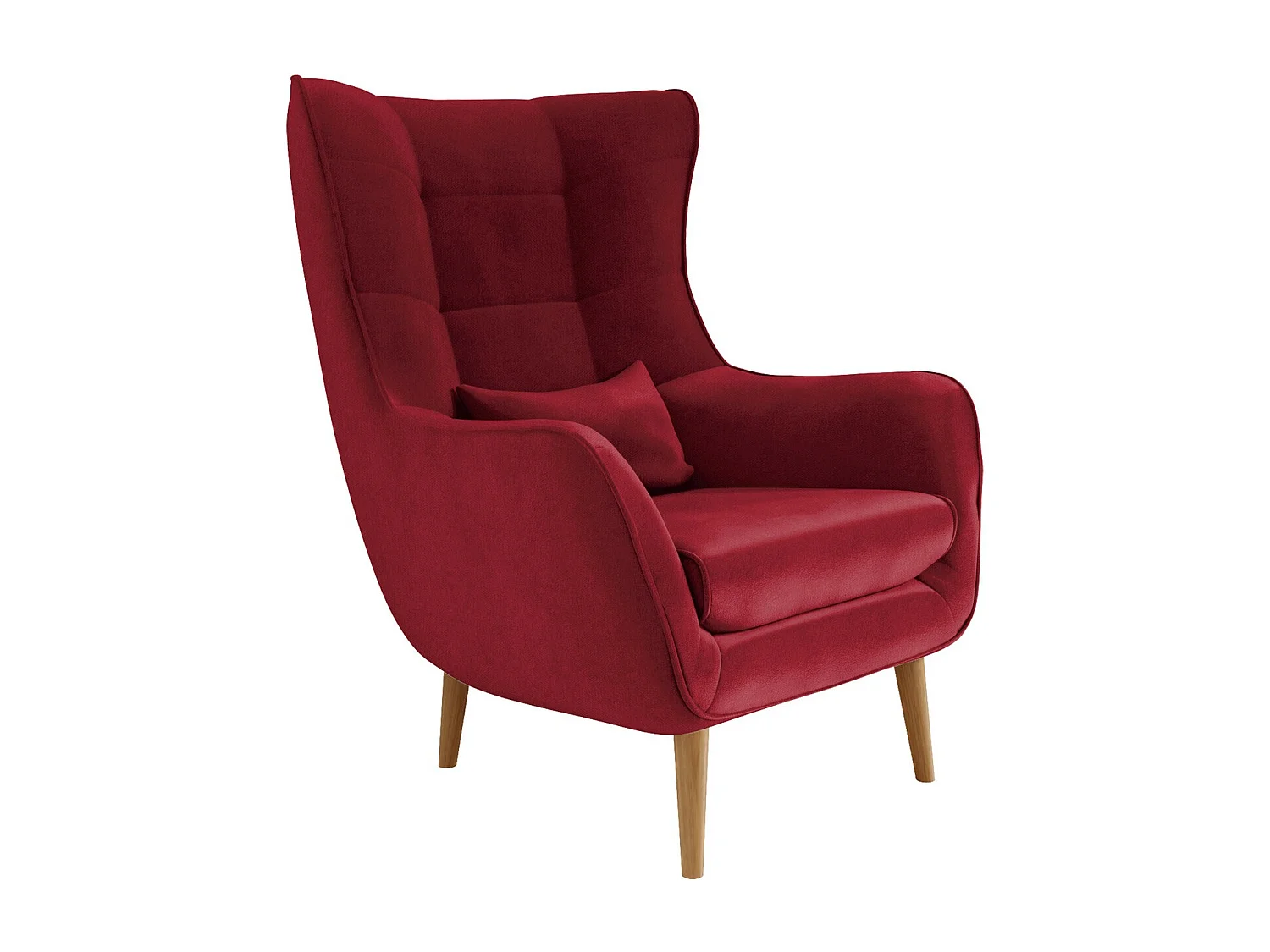 Fauteuil Comfivo 204, Rouge, 106x80x95cm, Tissu, Pieds: Bois