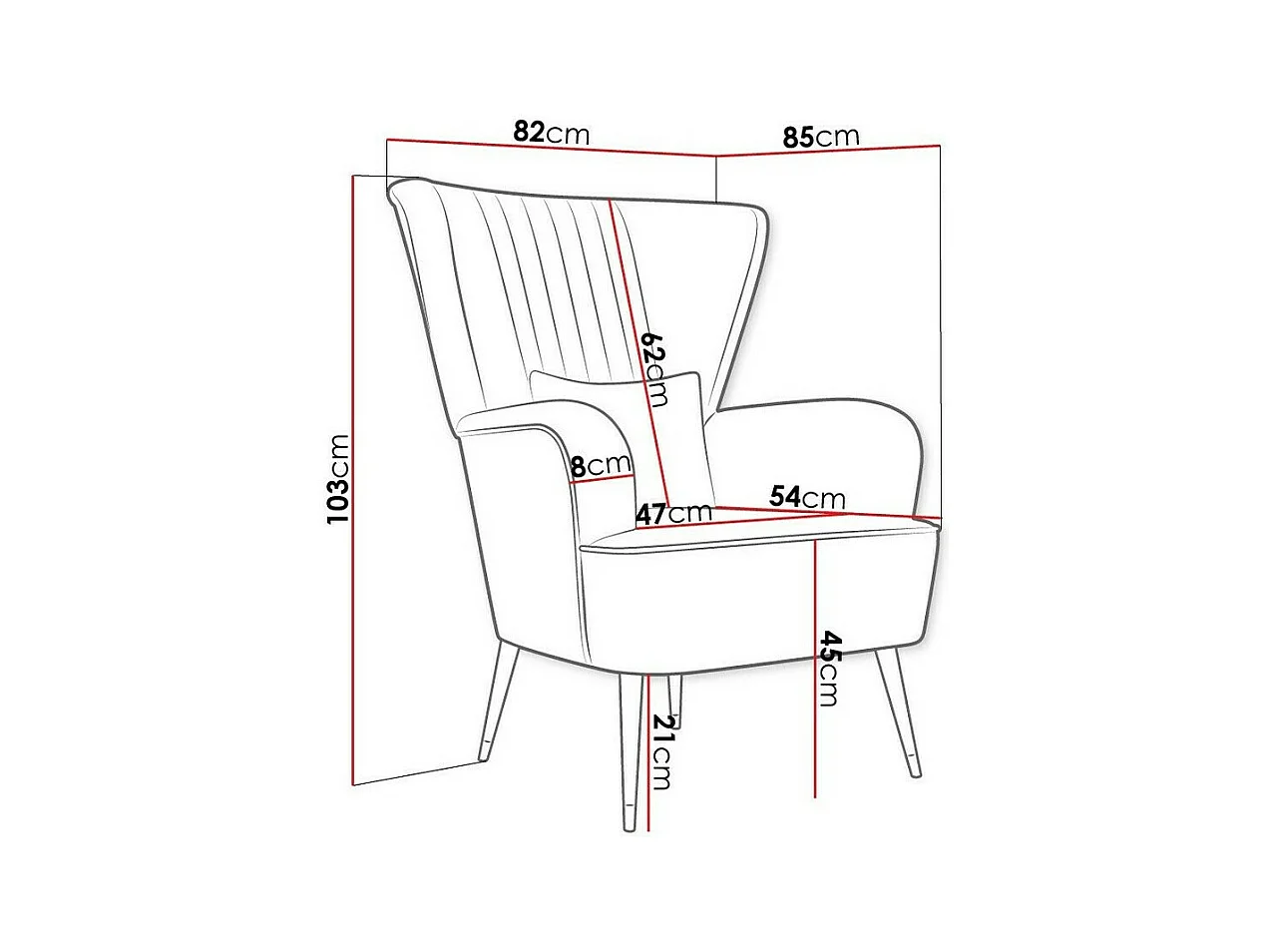 Fauteuil Orem 111, Turquoise, 103x82x85cm, Tapisserie, Pieds: Métal