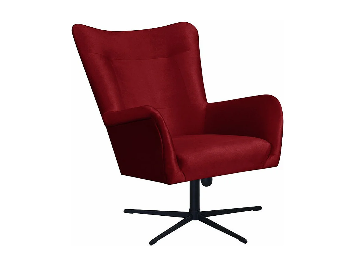 Fauteuil Marana 100, Rouge, 95x75x83cm, Tissu, Pieds: Métal