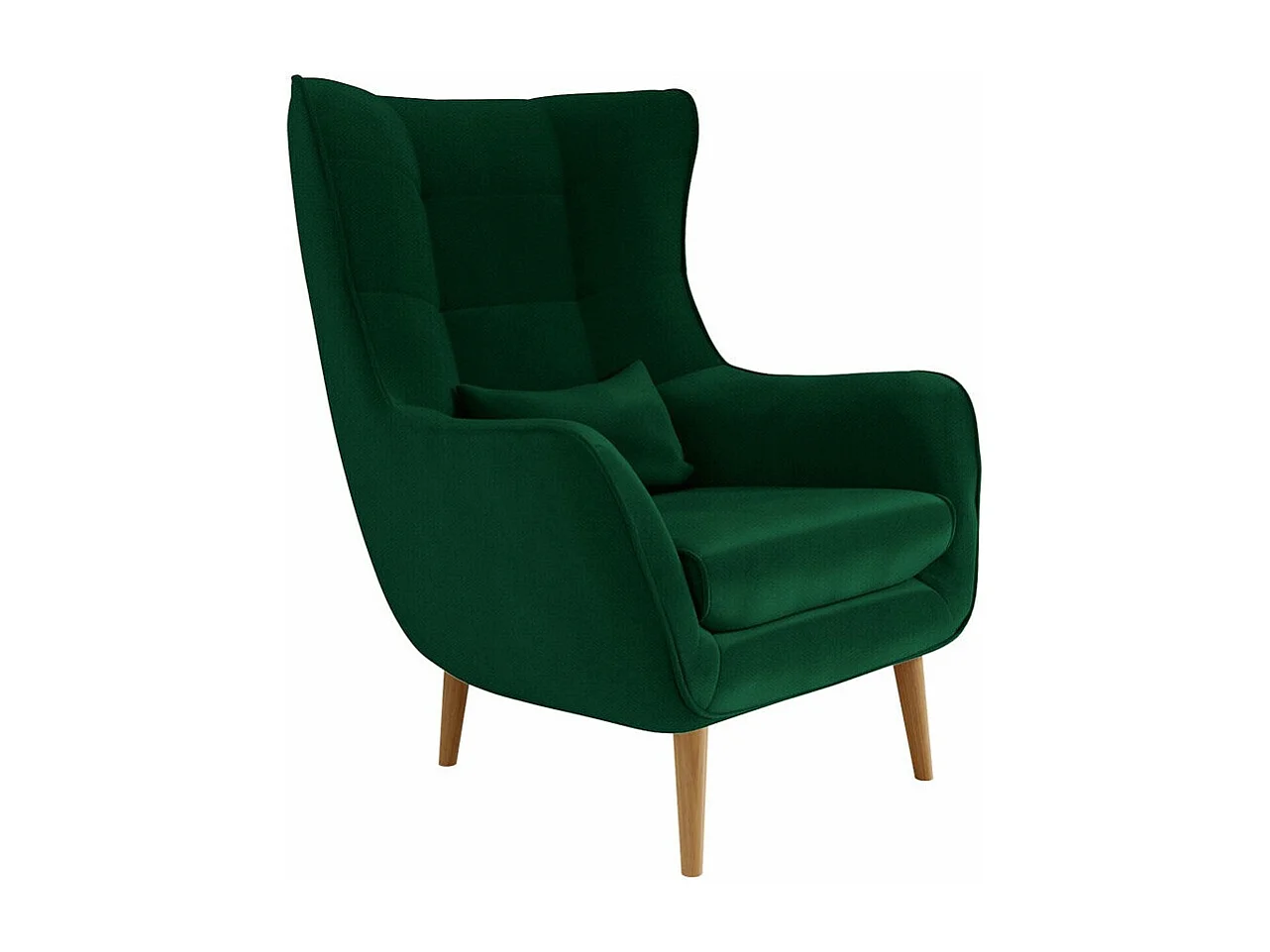 Poltrona Comfivo 204, Verde, 106x80x95cm, Arazzo, Gambe: Legno