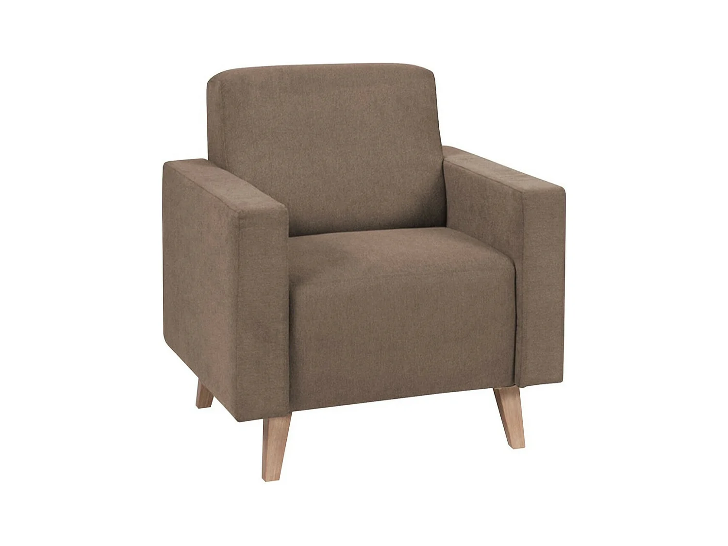 Fauteuil Delbene 102, Marron, 80x75x75cm, Tapisserie, Pieds: Plastique