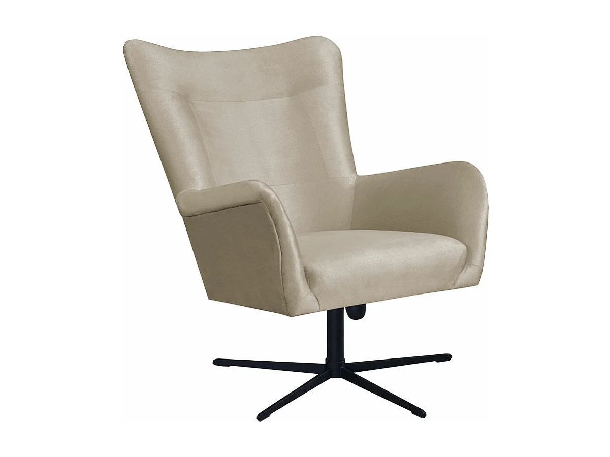 Fauteuil Marana 100, Brun clair, 95x75x83cm, Tapisserie, Pieds: Métal