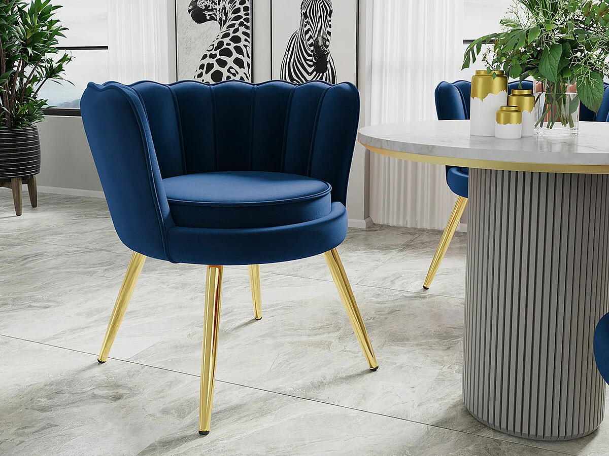 Fauteuil Comfivo 319, Bleu, 75x76x72cm, Tissu, Pieds: Métal