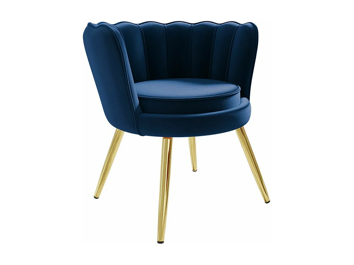 Fauteuil Comfivo 319, Bleu, 75x76x72cm, Tissu, Pieds: Métal